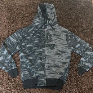 Y2K Year 2000 Element Black and Gray Hoodie.